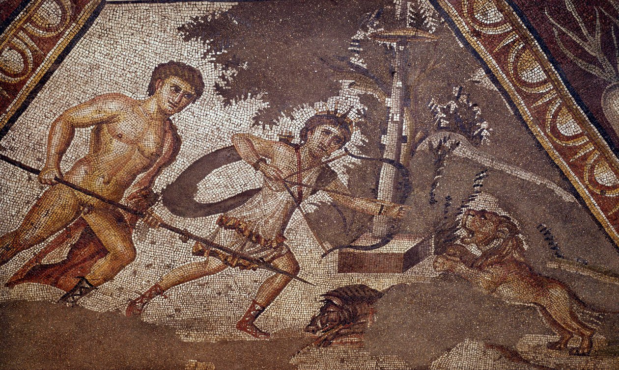 Arte romano: Mosaico de las estaciones del patio de la villa de Constantino de 