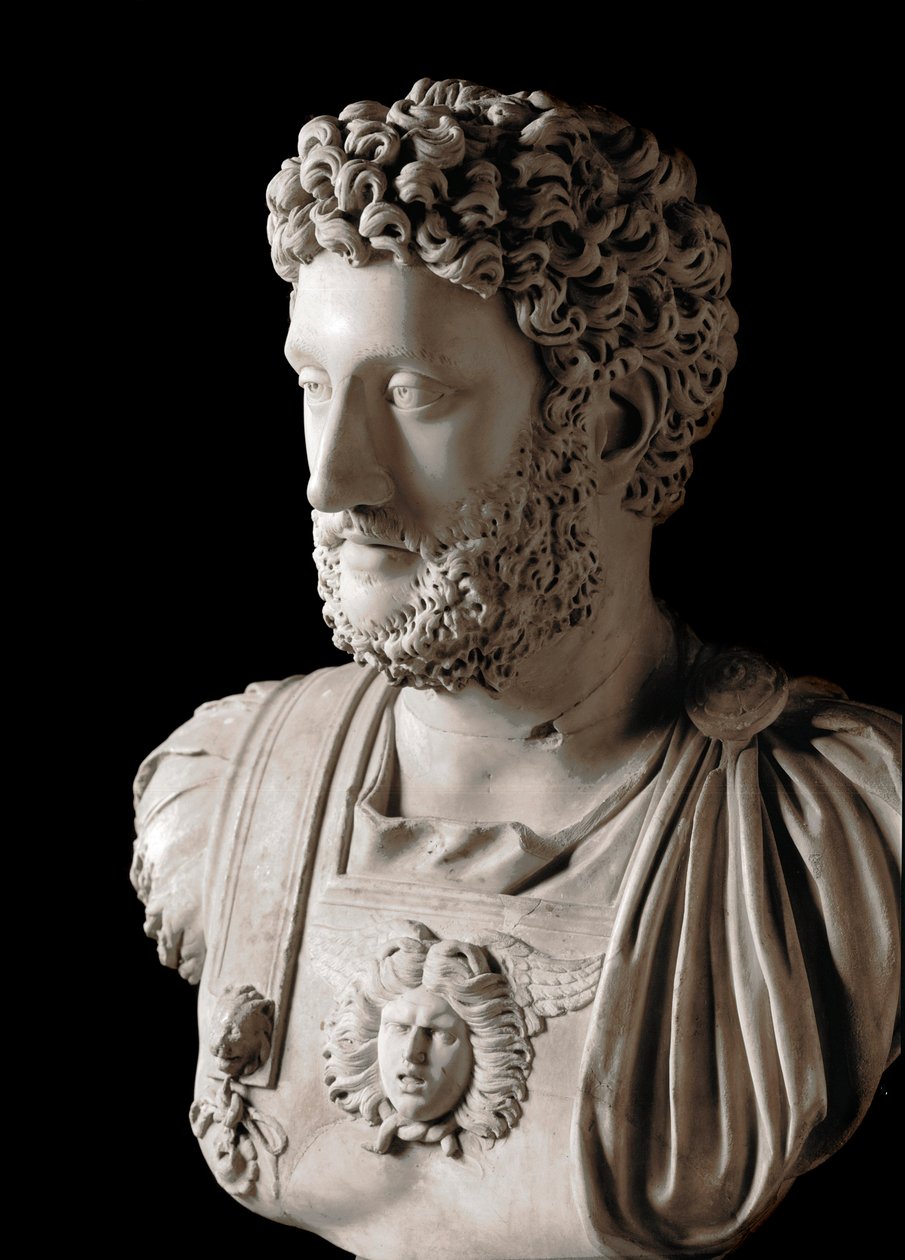 Arte romano: "El emperador romano Cómodo (161-192)". Busto de mármol - Museos Capitolinos, Roma de Roman