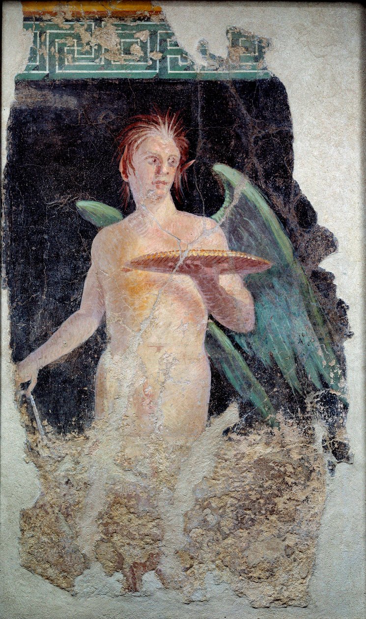 Arte romano: fresco del genio alado de Pompeya - Finales del siglo I a.C. de Roman