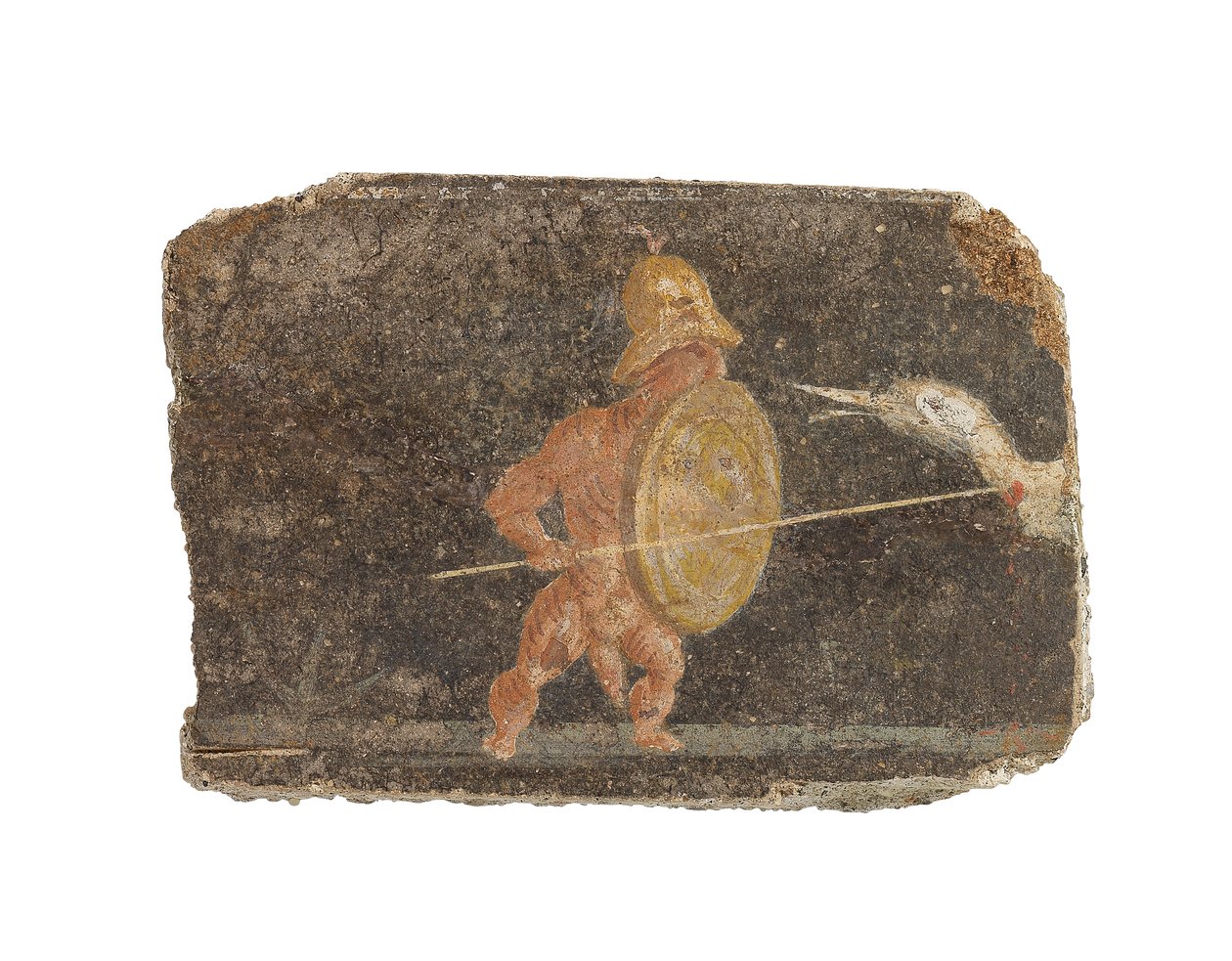 Fragmento de pintura mural romana, siglo I-II (fresco) de Roman