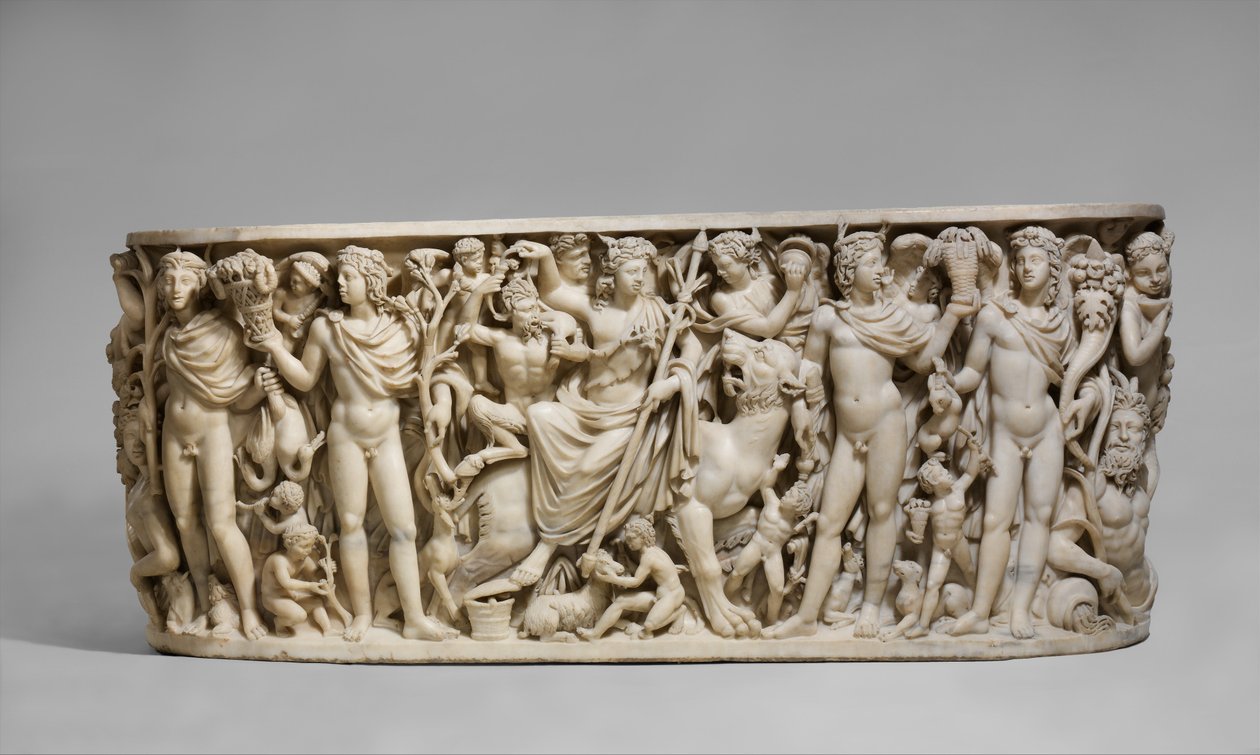 Sarcófago con el triunfo de Dionisio y las estaciones, c. 260-20 d.C. de Roman