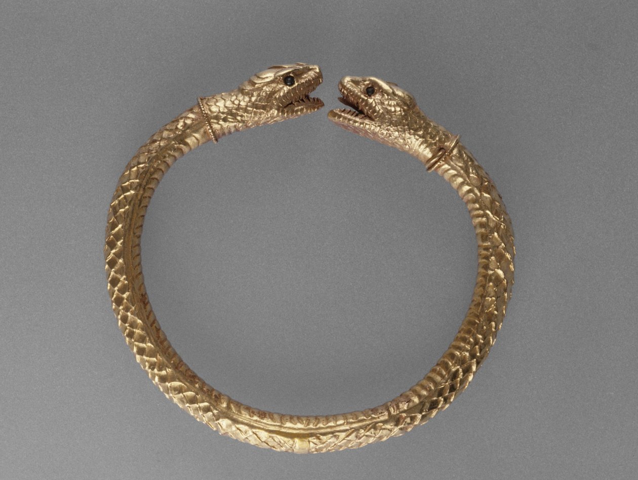 Brazalete de Serpiente, AD 1-100 (oro con ojos de vidrio verde) de Roman