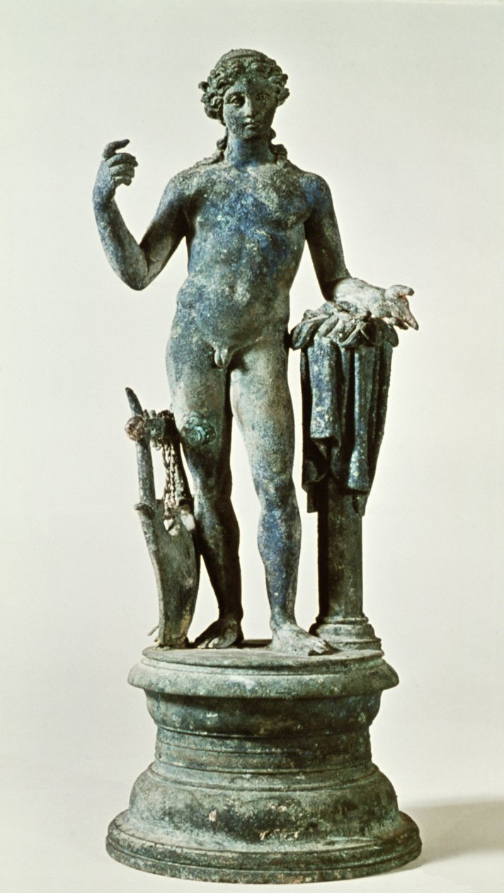 Estatua de Apolo de la Casa de las Paredes Rojas, Pompeya, c.30AD de Roman