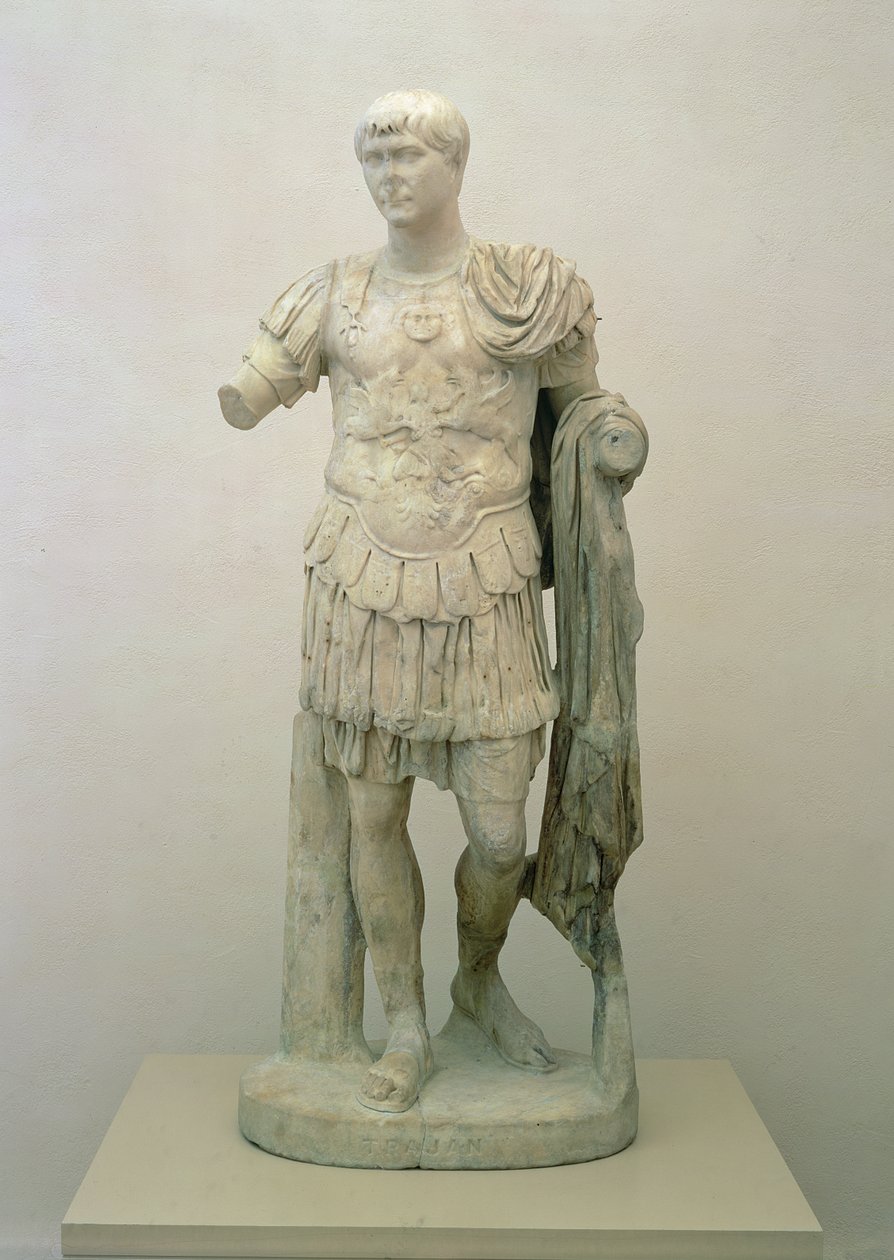 Estatua del emperador Trajano (c.53-117) Periodo Antonino, c.120 AD de Roman