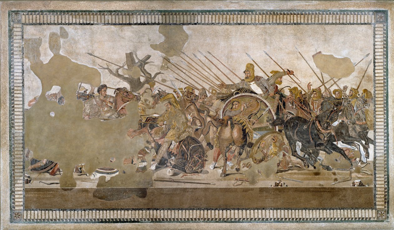 La batalla de Issos ganada por Alejandro Magno contra Darío III Codomano de Roman