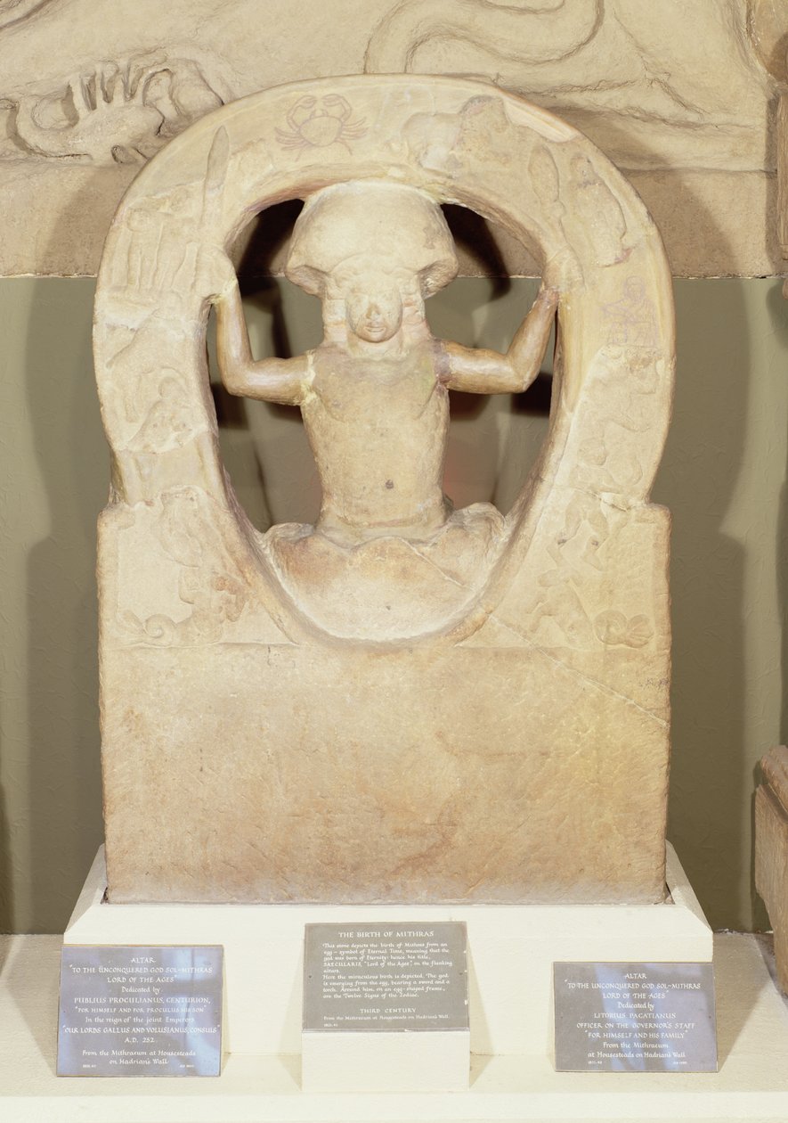 El Nacimiento de Mitra del Mitreo en Housesteads de Roman