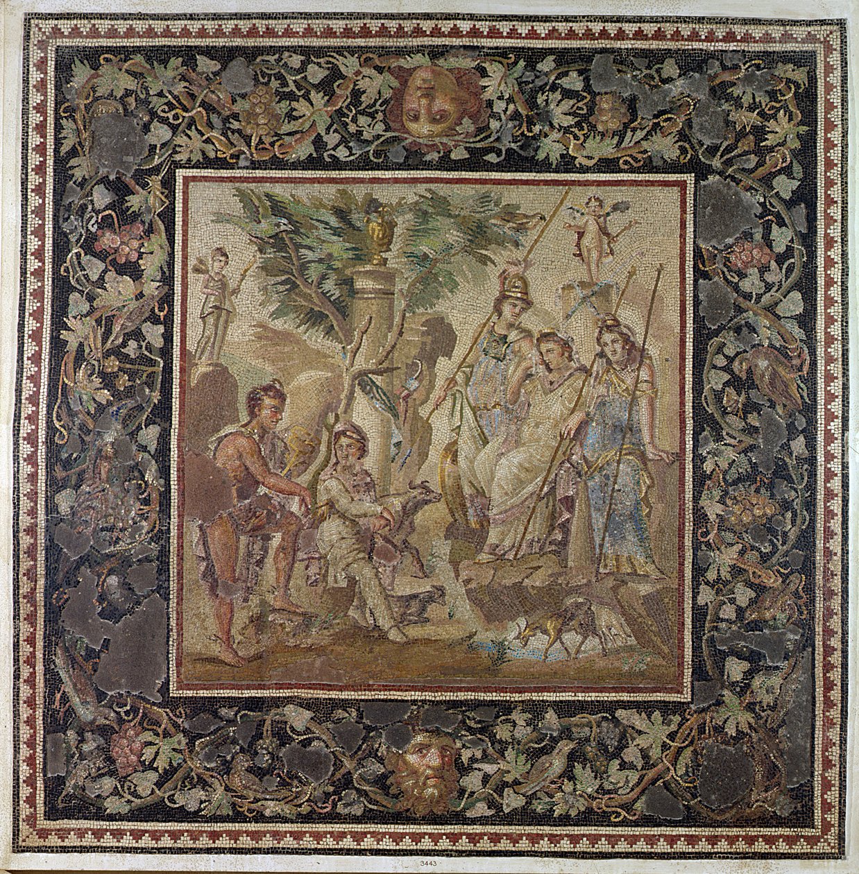 El juicio de París, de la Casa del Atrio, Antioquía, c.115 d.C. de Roman