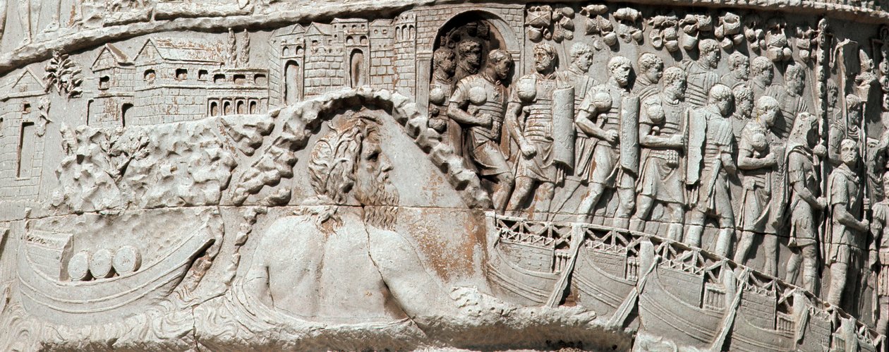 Las legiones romanas navegan en Ancona bajo la protección de Neptuno (detalle) de Roman