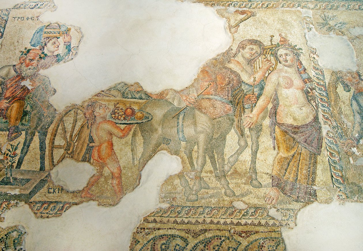 La Procesión Triunfal de Dionisos, Casa de Aion, Pafos, Chipre de Roman