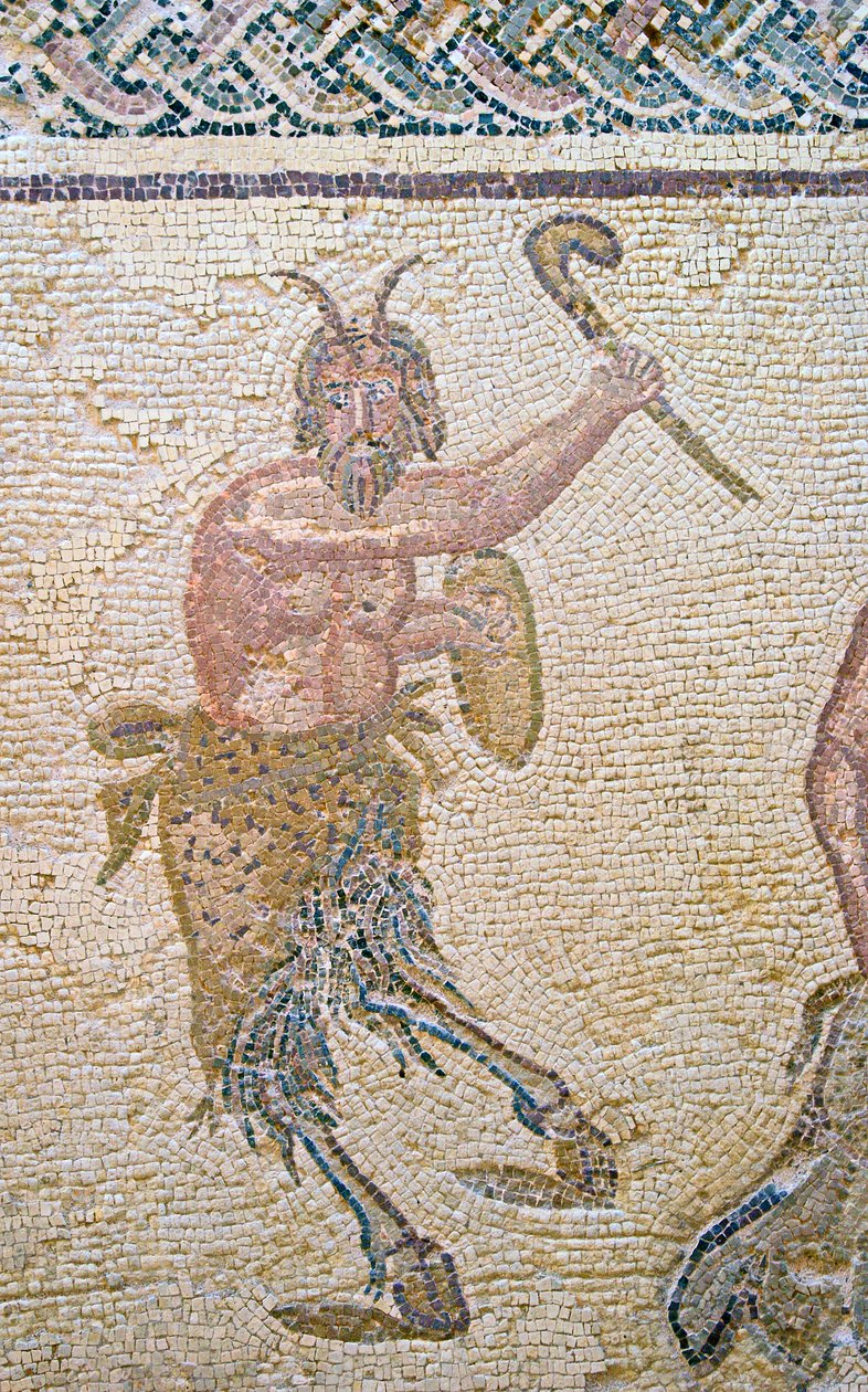 El triunfo de Dionisos (detalle de Pan) de Roman