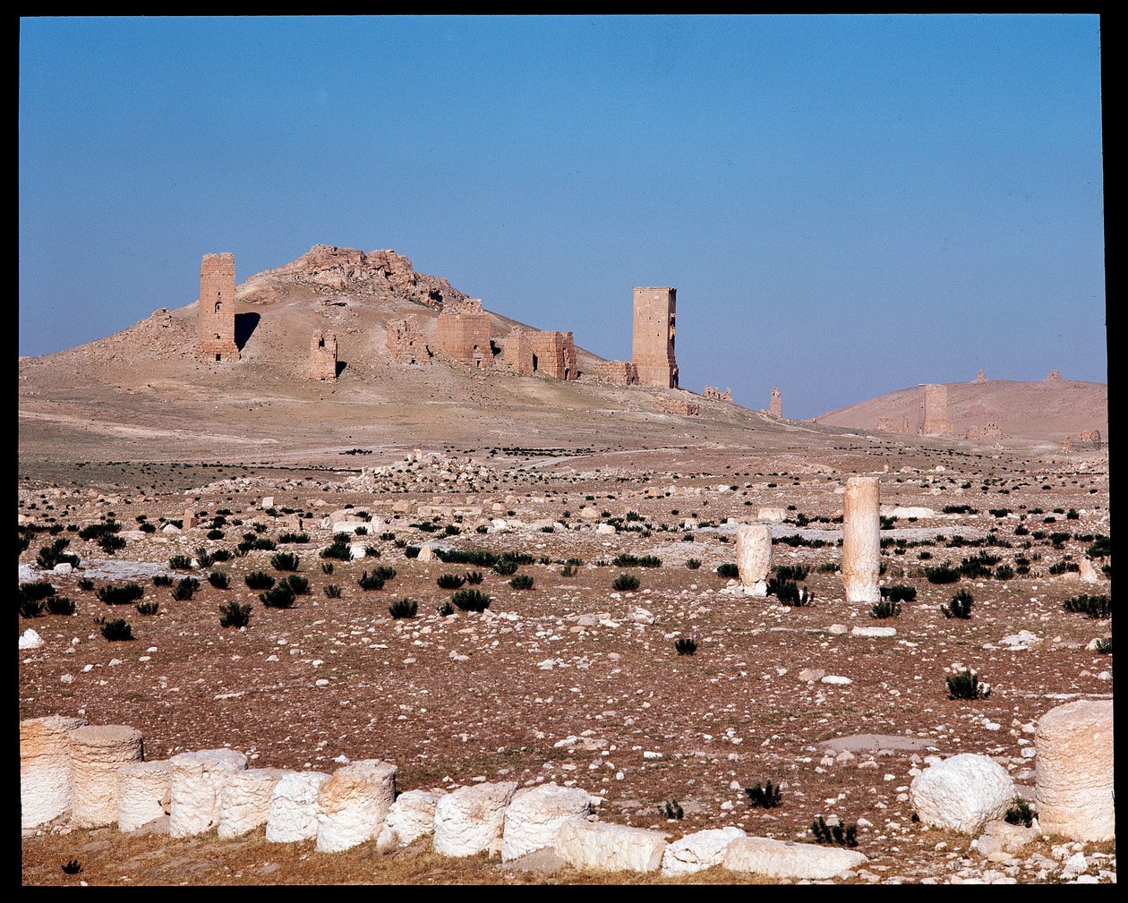 Vista de las tumbas torre de Iamblichus y Elahbel de Roman