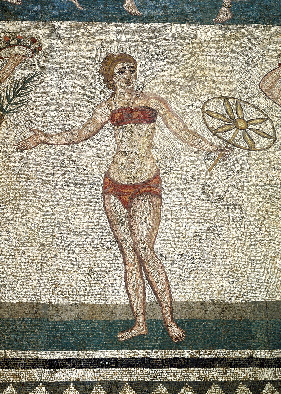 Joven romano realizando ejercicios físicos. (Detalle) de Roman