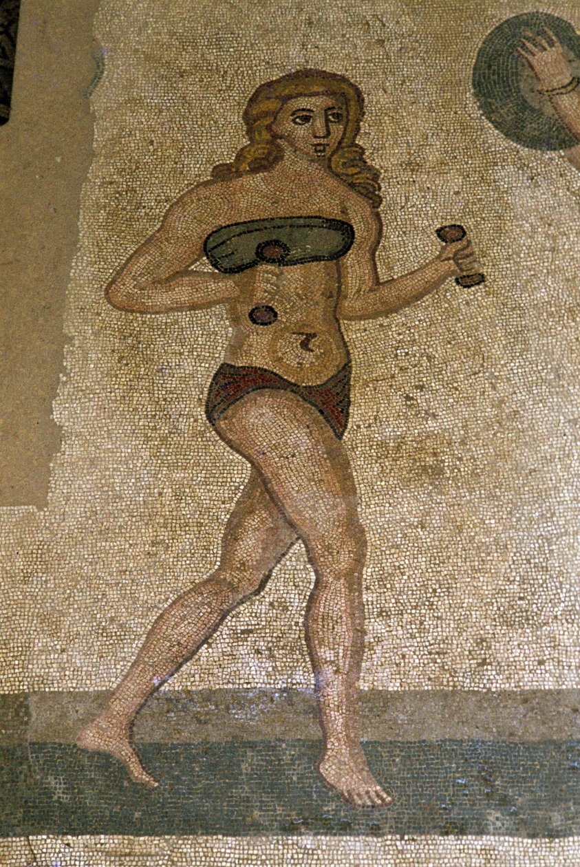 Jóvenes romanos realizando ejercicios físicos de Roman