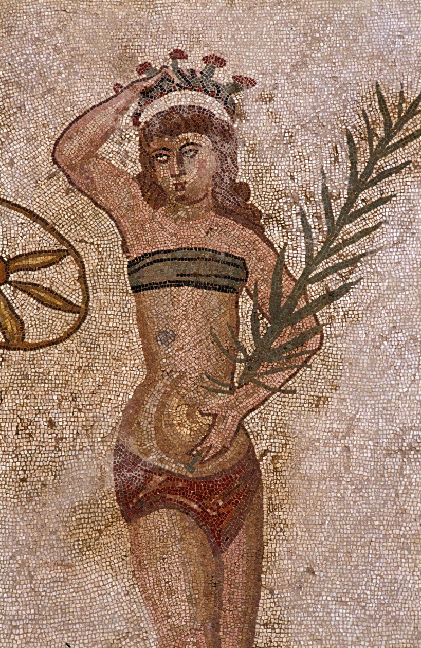 Jóvenes romanos en ejercicios físicos. Mosaico romano del siglo III-IV de Villa del Casale, Piazza Armerina de Roman