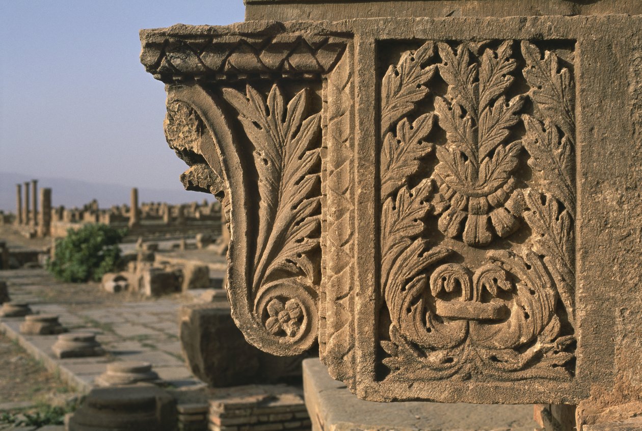 Fragmento arquitectónico con decoración tallada, Mercado de Sertius, Período Alto Imperial (27 a.C.-395 d.C.) de Roman Imperial Period