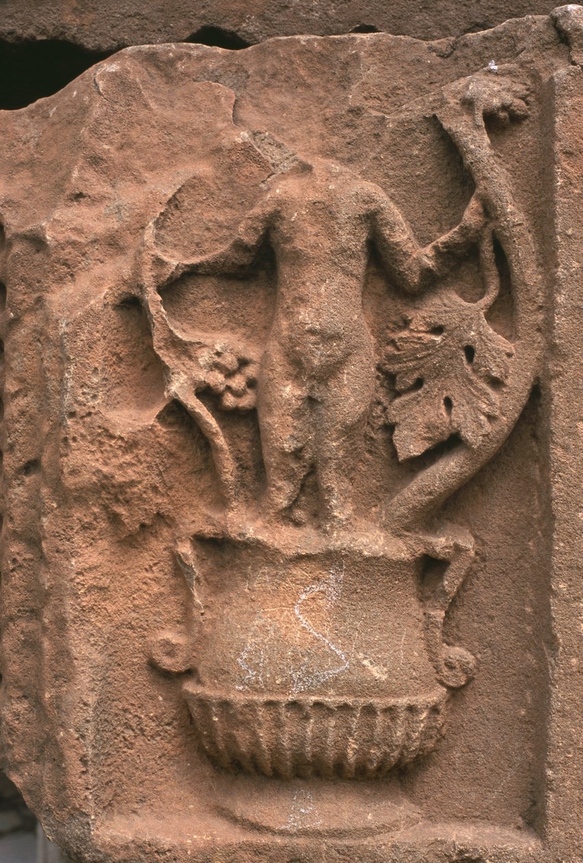 Fragmento arquitectónico con decoración tallada, Mercado Sertius, Alto Imperio (27 a.C.-395 d.C.) de Roman Imperial Period