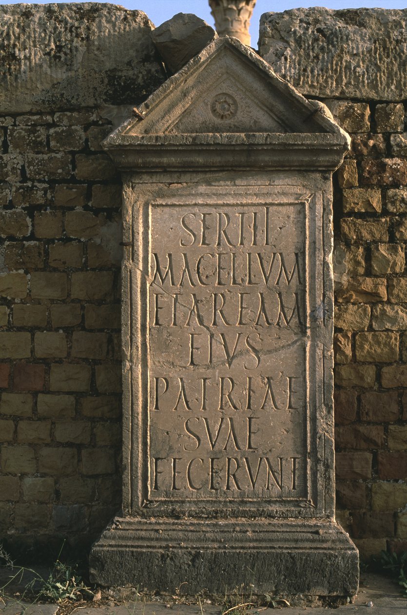 Estela con una inscripción en el Mercado Sertius, Alto Imperio (27 a.C.-395 d.C.) de Roman Imperial Period