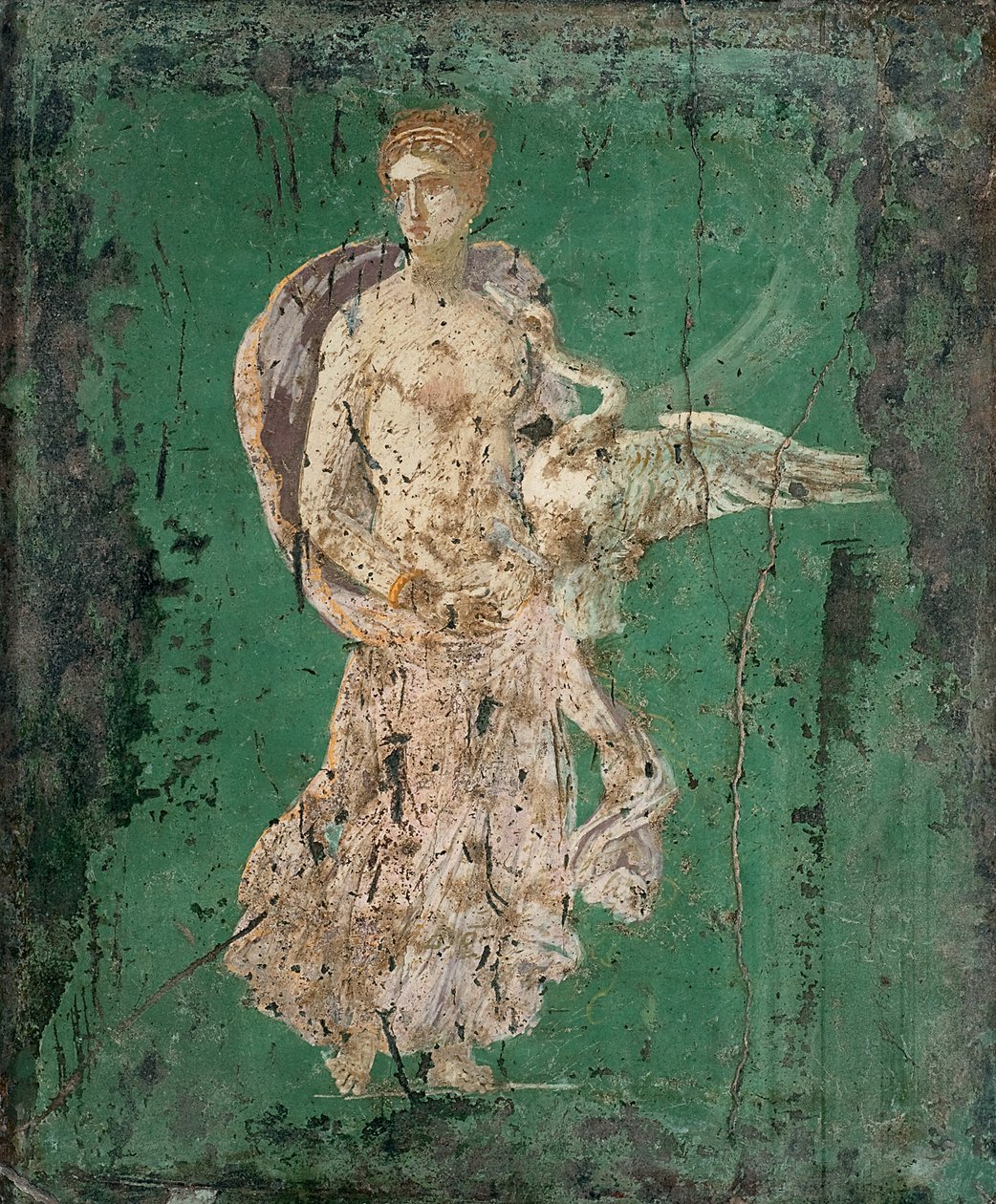 Leda y el Cisne de Roman Pompeian wall painting.