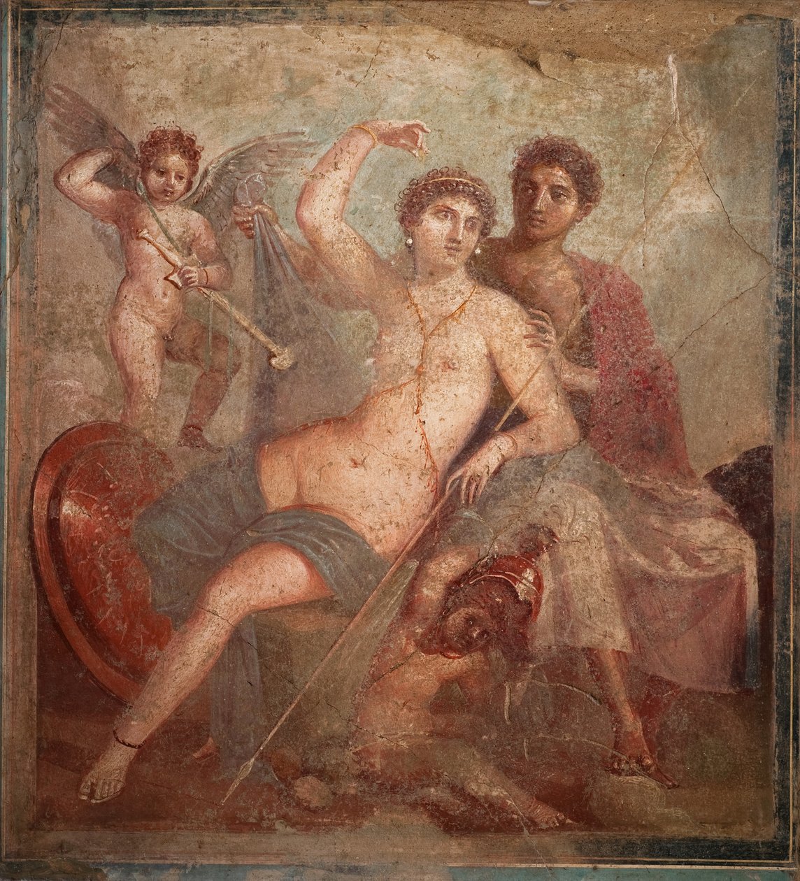 Marte y Venus, 1ra mitad del siglo I d.C. de Roman Pompeian wall painting.