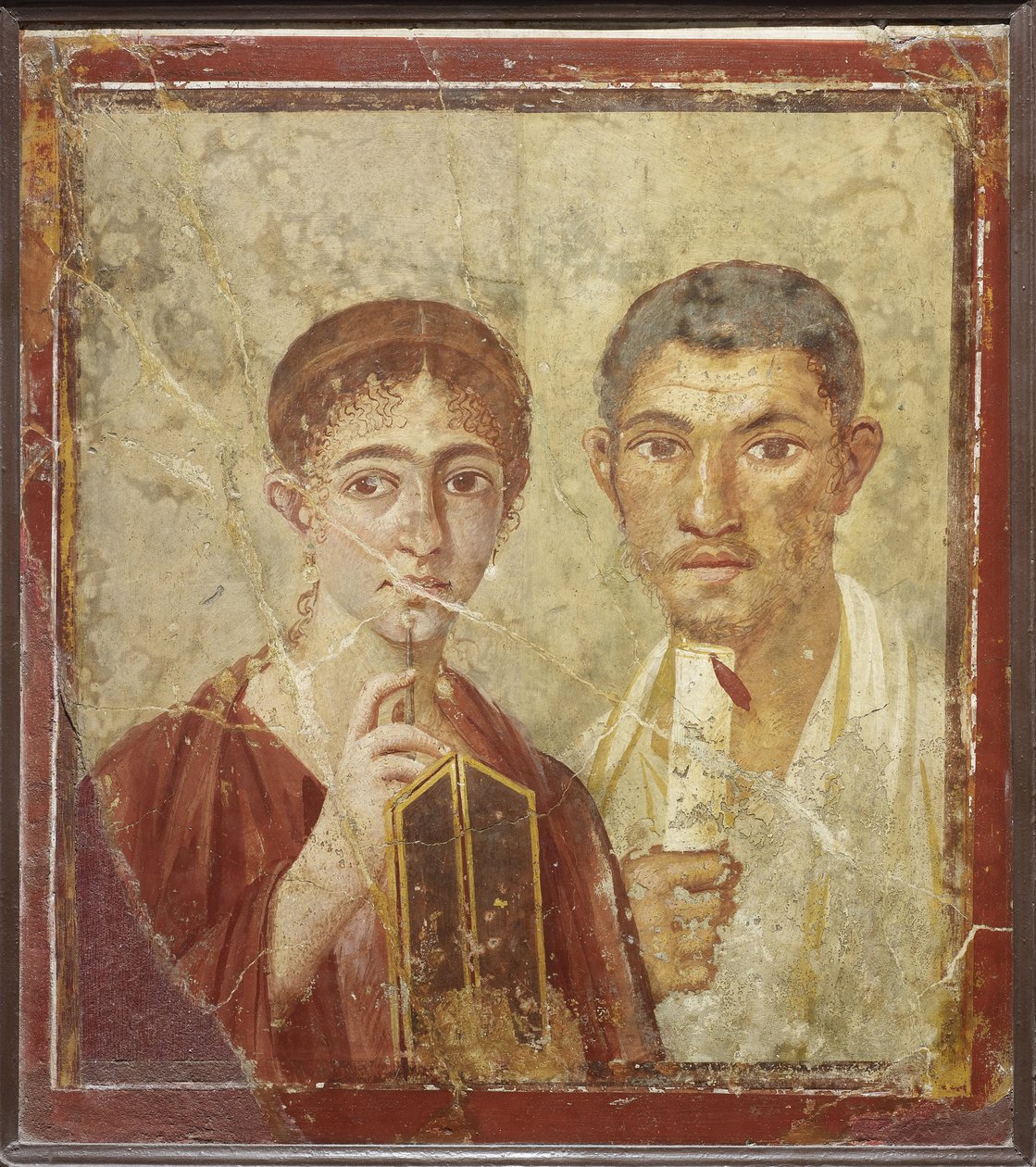 Retrato del panadero Terentius Neo y su esposa de Roman Pompeian wall painting