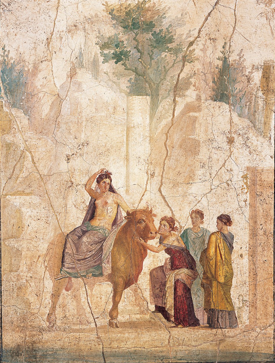 El rapto de Europa de Roman Pompeian wall painting.