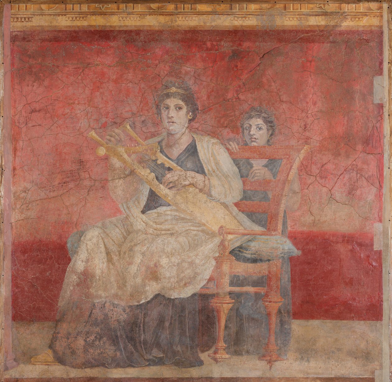 Mujer Sentada Tocando una Cítara, c.50-40 a.C. de Roman Republican Period