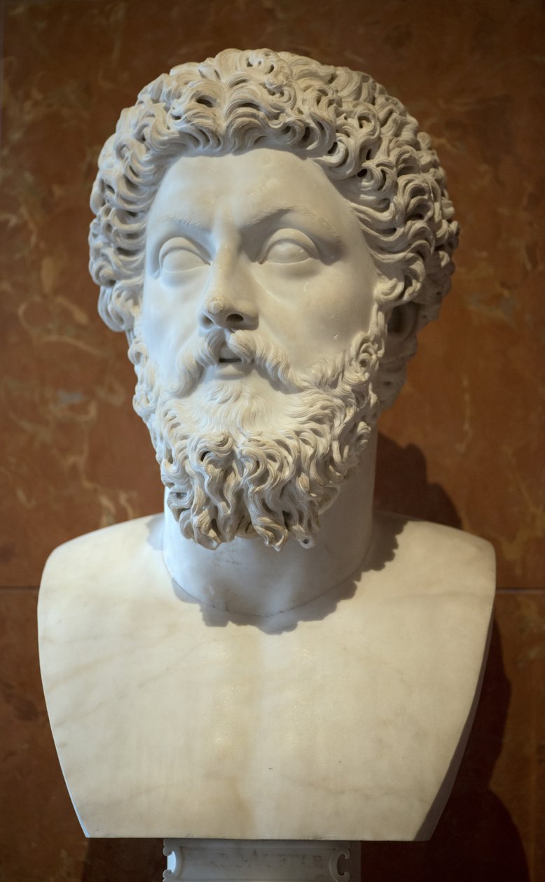 Busto del emperador romano Marco Aurelio (121 - 180 d.C.) mármol de Roman Roman
