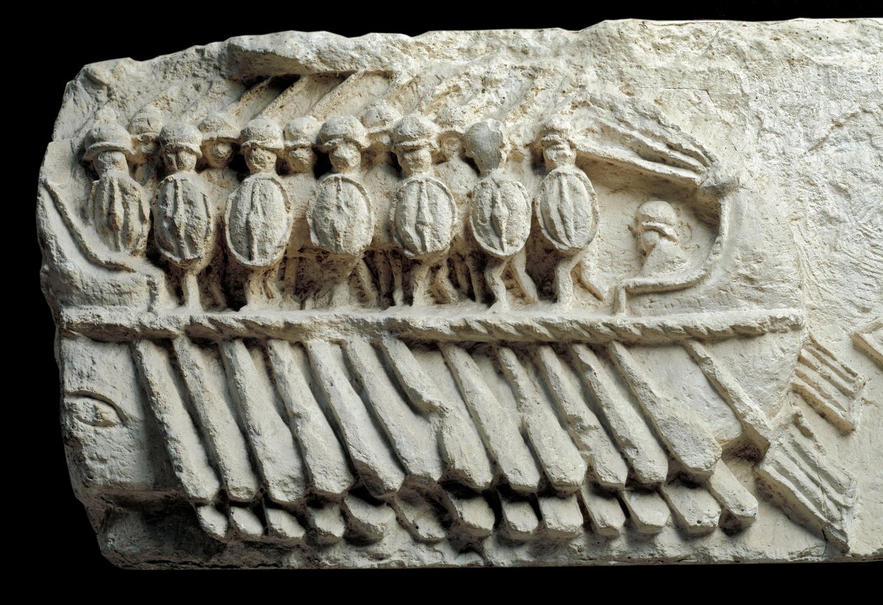 Birreme transportando soldados armados de Roman Roman
