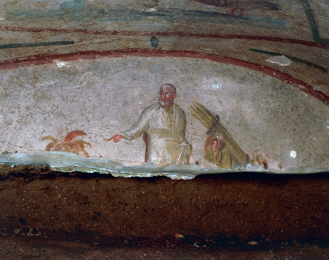 Fresco decorativo Catacumbas de Priscila, Roma (Lista del Patrimonio Mundial de la Unesco) de Roman Roman
