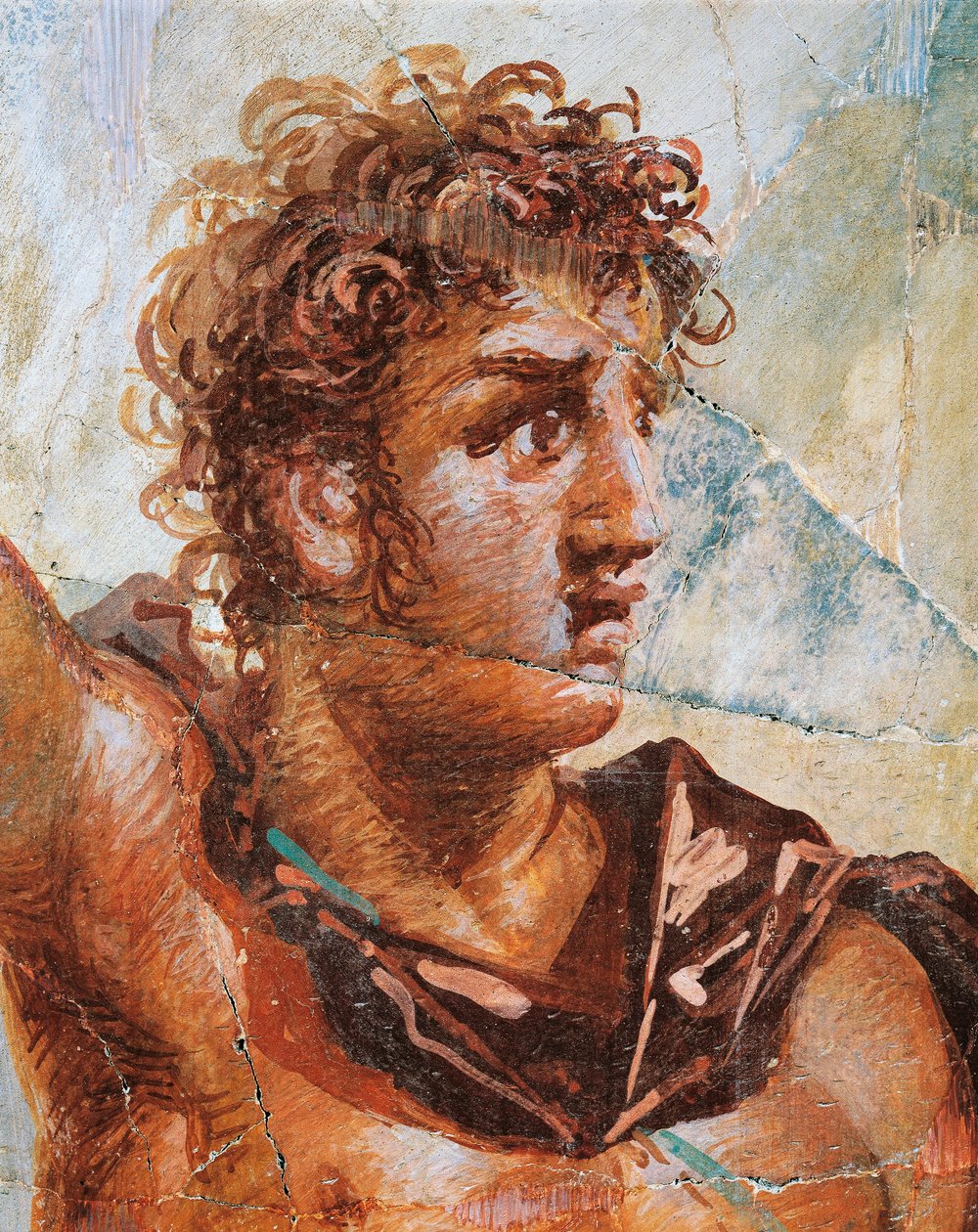 Detalle de un fresco que representa a Alejandro, de las Bodas de Alejandro (Ares) y Stateira (Afrodita), Regio 6 Insula Occidentalis 39, Pompeya (Lista del Patrimonio Mundial de la UNESCO de Roman Roman