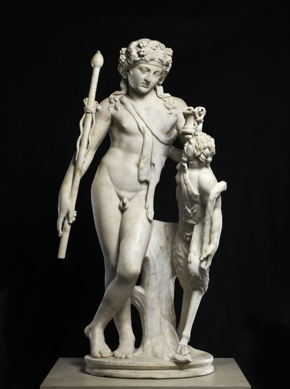 Dionisio con Pan, AD 50-150 (mármol) de Roman Roman