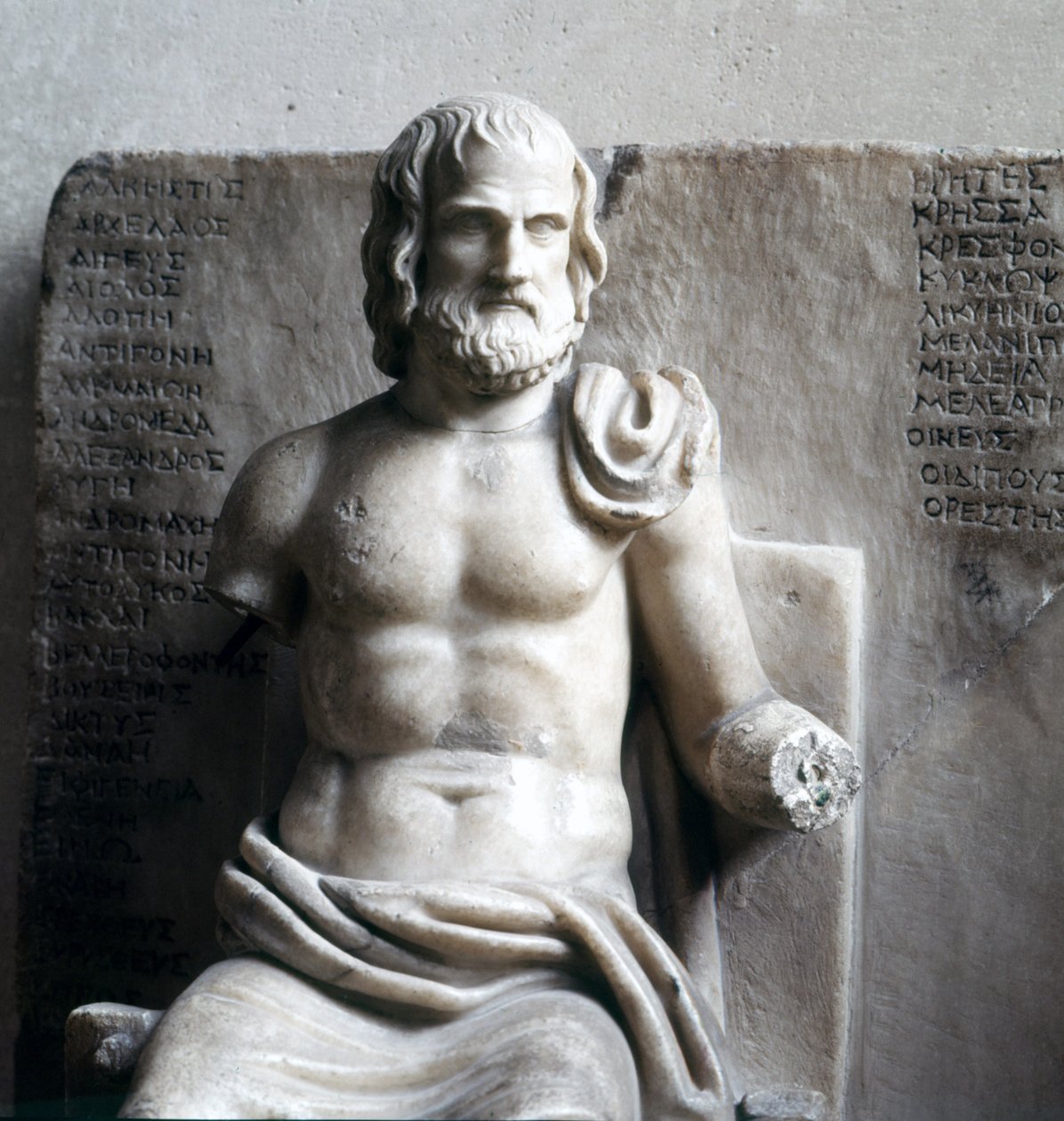 Eurípides, poeta trágico griego. (mármol imperial romano) Museo del Louvre, París de Roman Roman