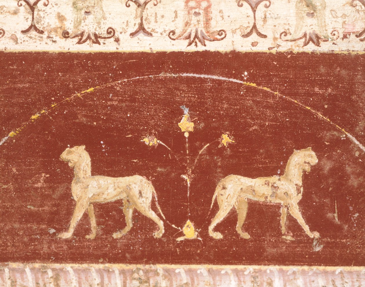 Decoración al fresco de la Sala del Tablino, Casa de Marco Lucrecio Fronto, Pompeya , Campania, Civilización romana de Roman Roman