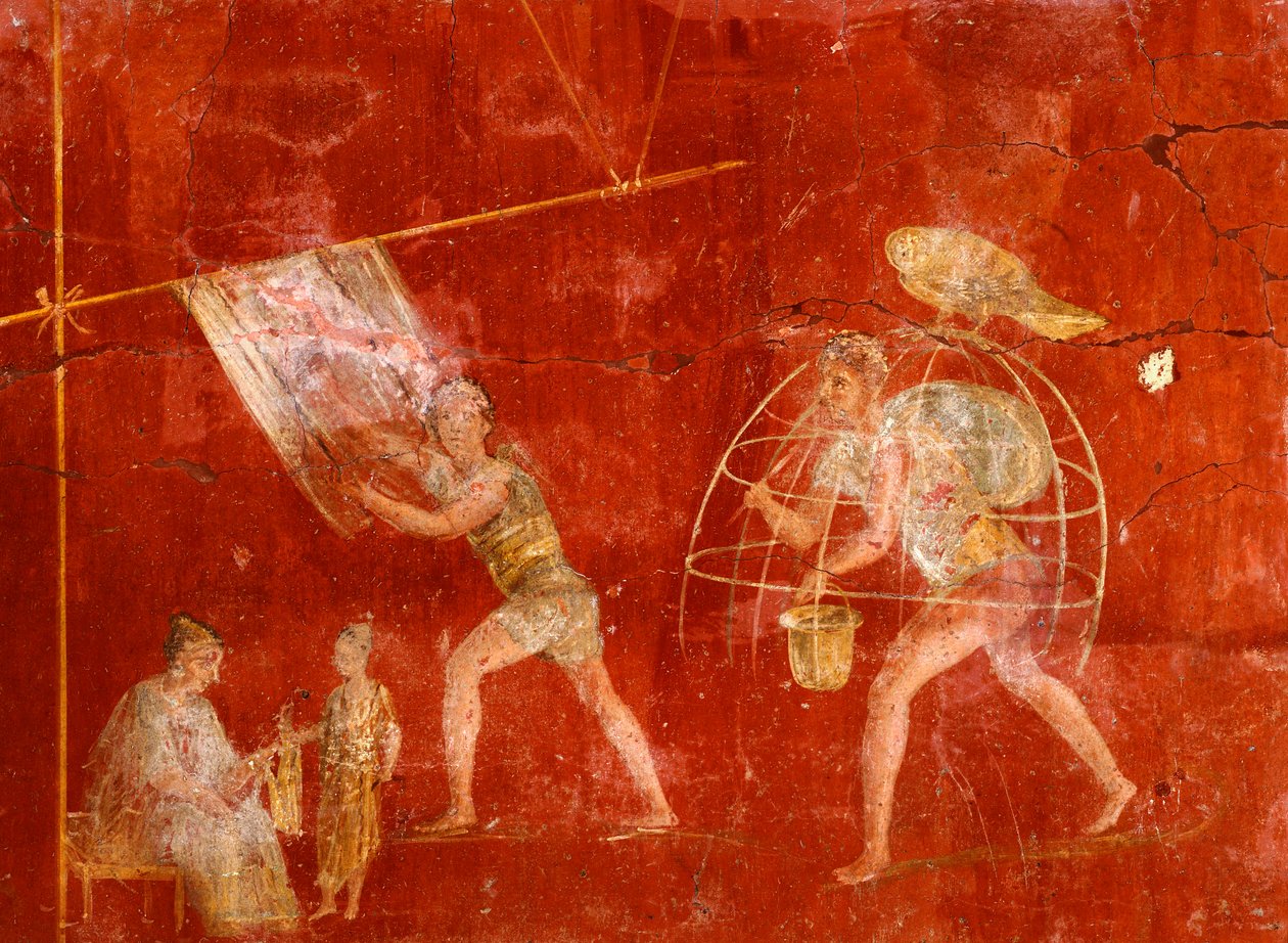 Fresco que representa a lavanderos, de Pompeya (Lista del Patrimonio Mundial de la UNESCO de Roman Roman