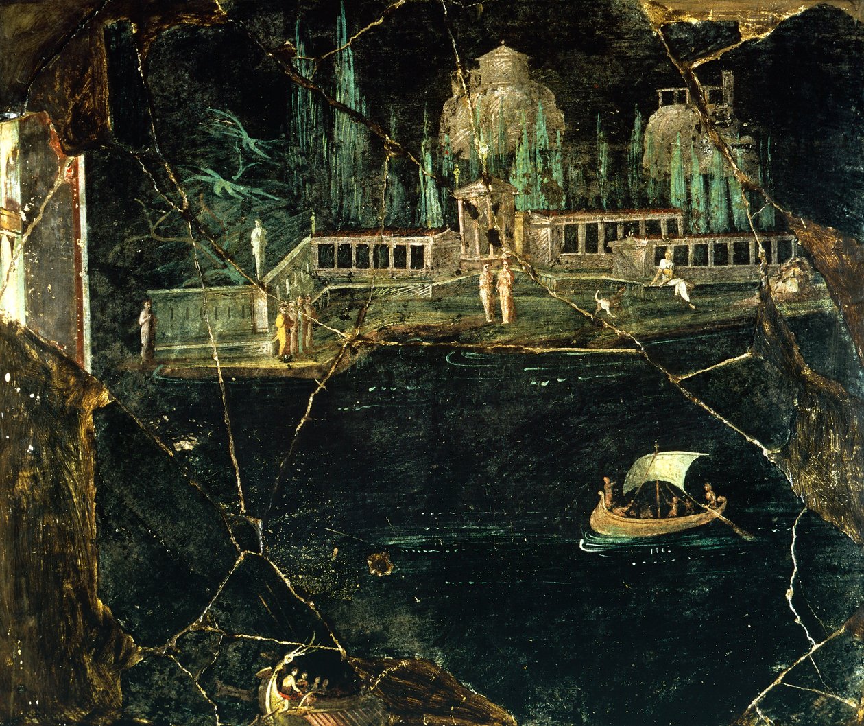 Fresco que representa un paisaje, de Pompeya (Lista del Patrimonio Mundial de la UNESCO de Roman Roman