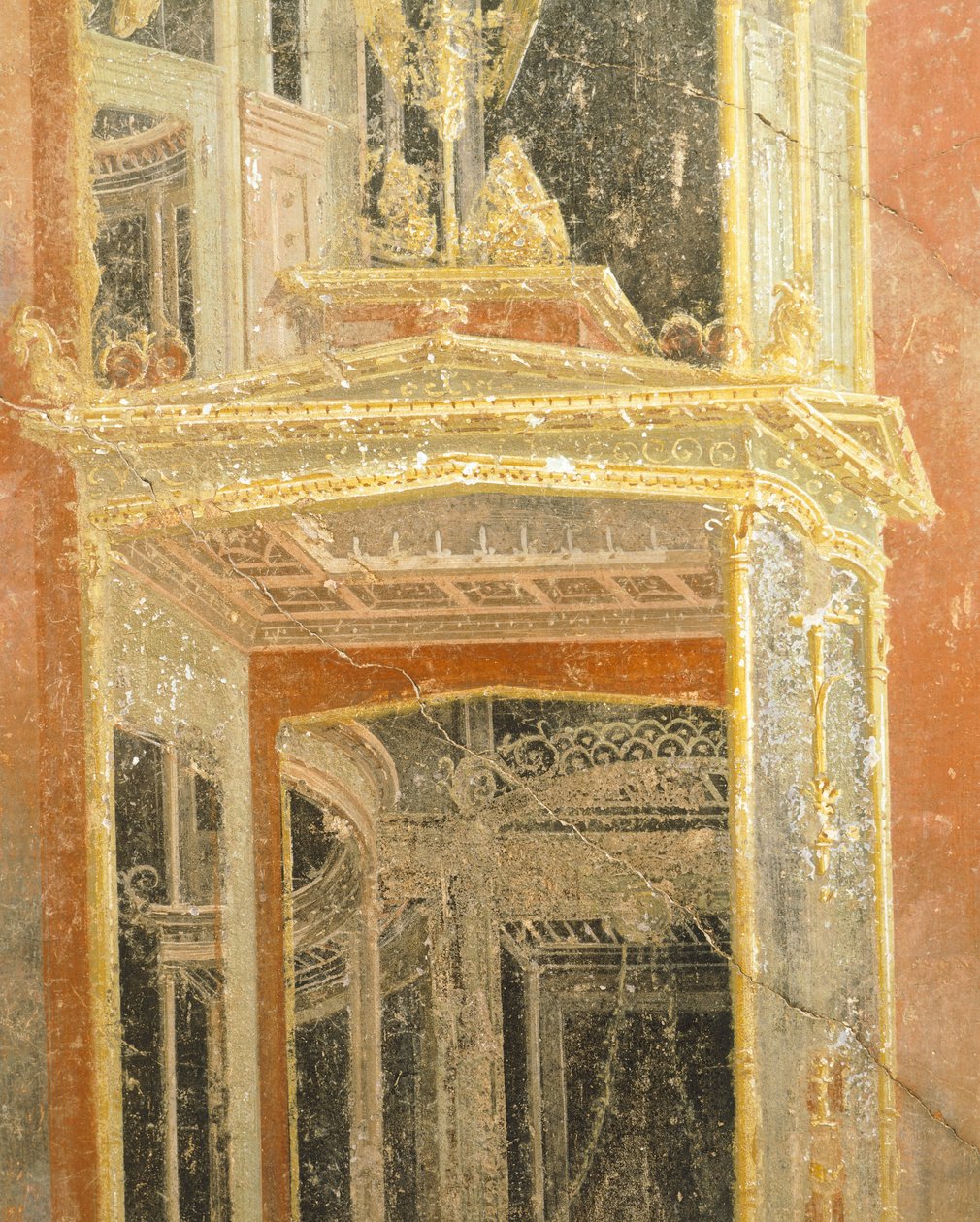 Fresco con decoración arquitectónica, Casa de Loreio Tiburtino, Pompeya , Campania, Civilización romana de Roman Roman