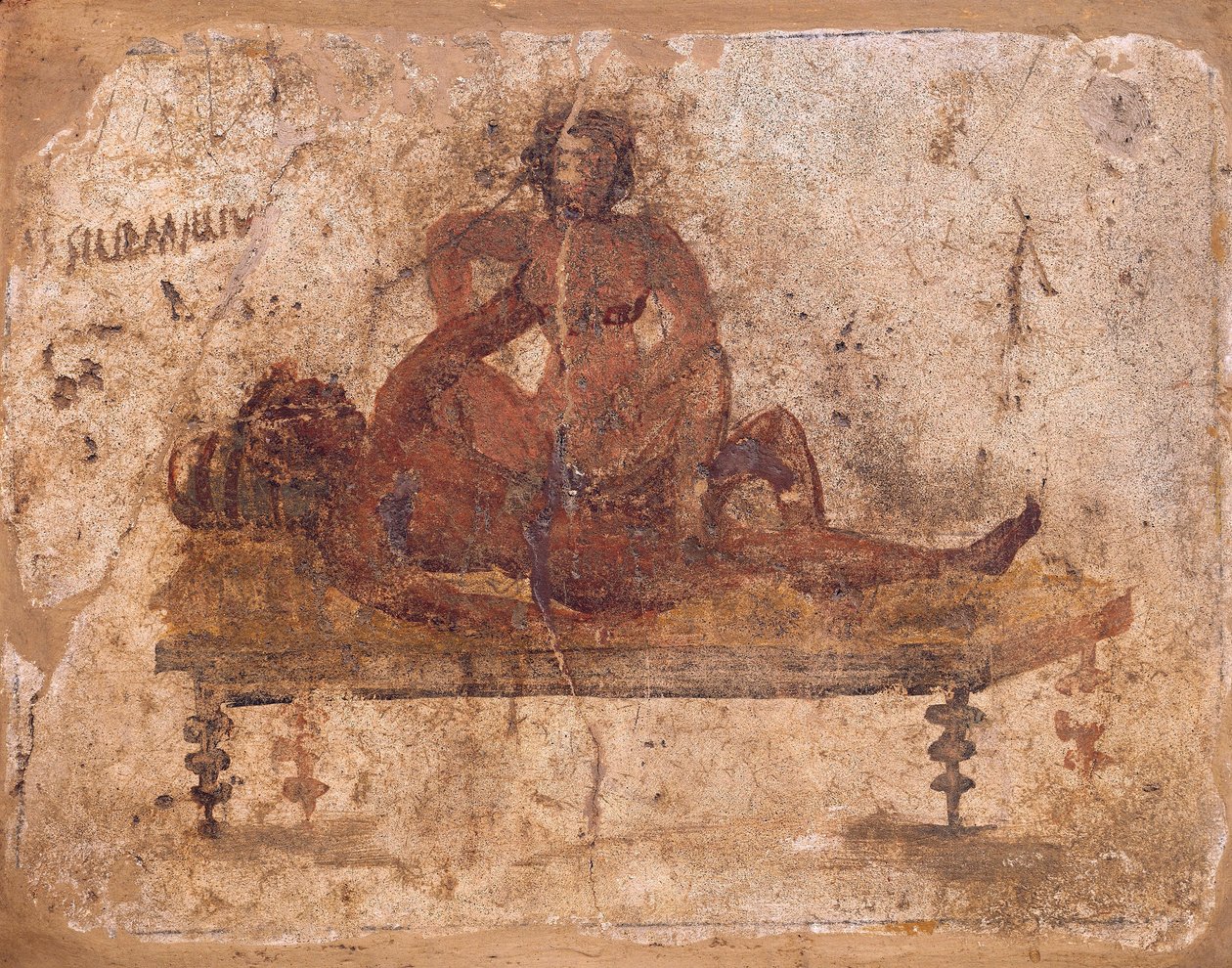 Fresco con tema erótico de Pompeya (Italia) de Roman Roman