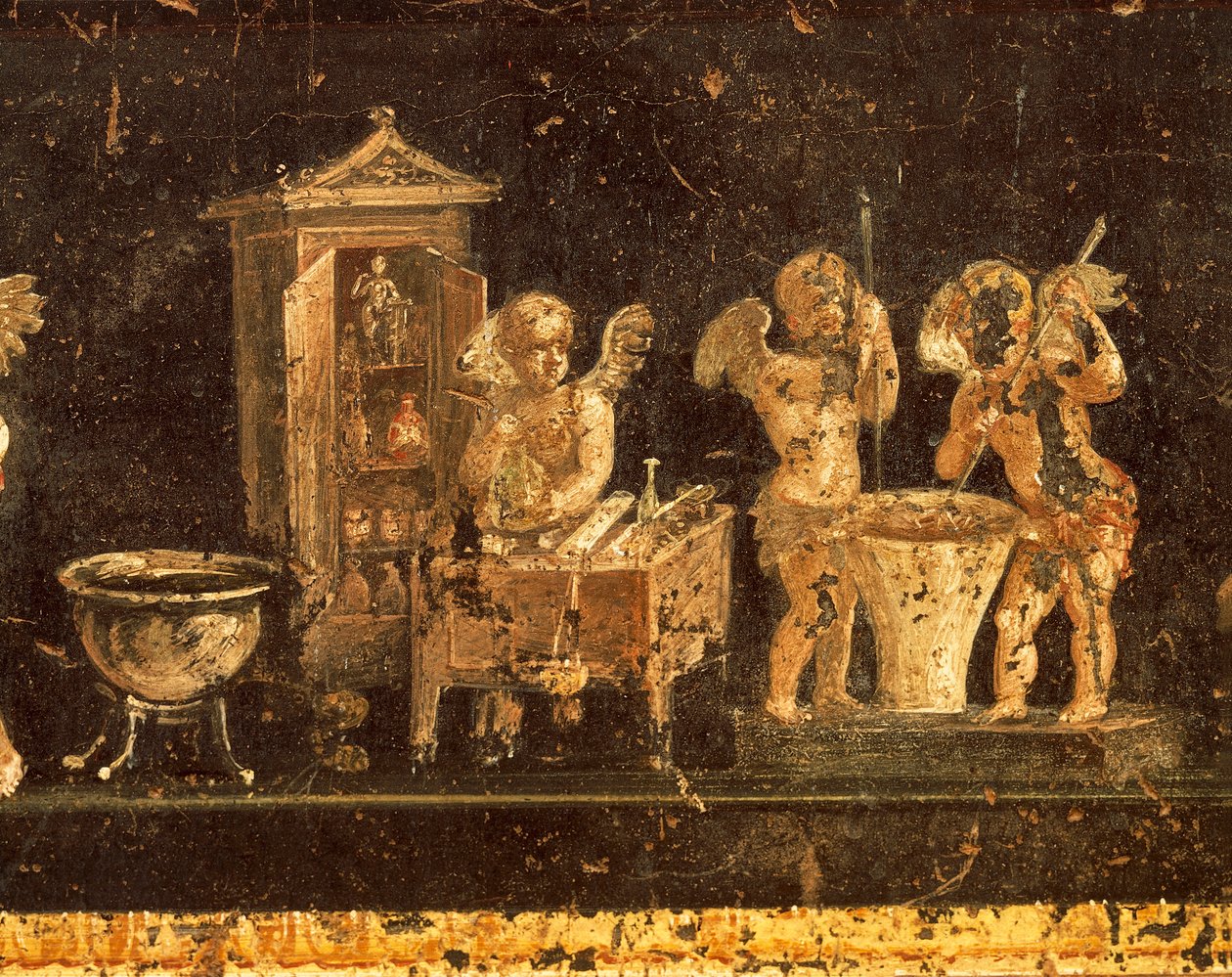 Fresco de la Casa de Vetti, Pompeya , Campania, Civilización romana de Roman Roman