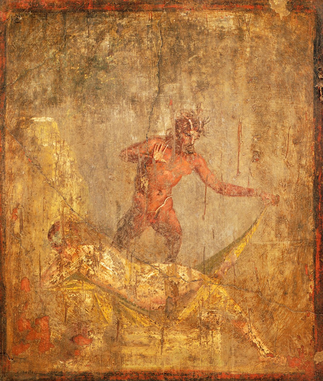 Fresco de tema erótico que representa a Ninfa y Pan de Pompeya (Lista del Patrimonio Mundial de la UNESCO de Roman Roman