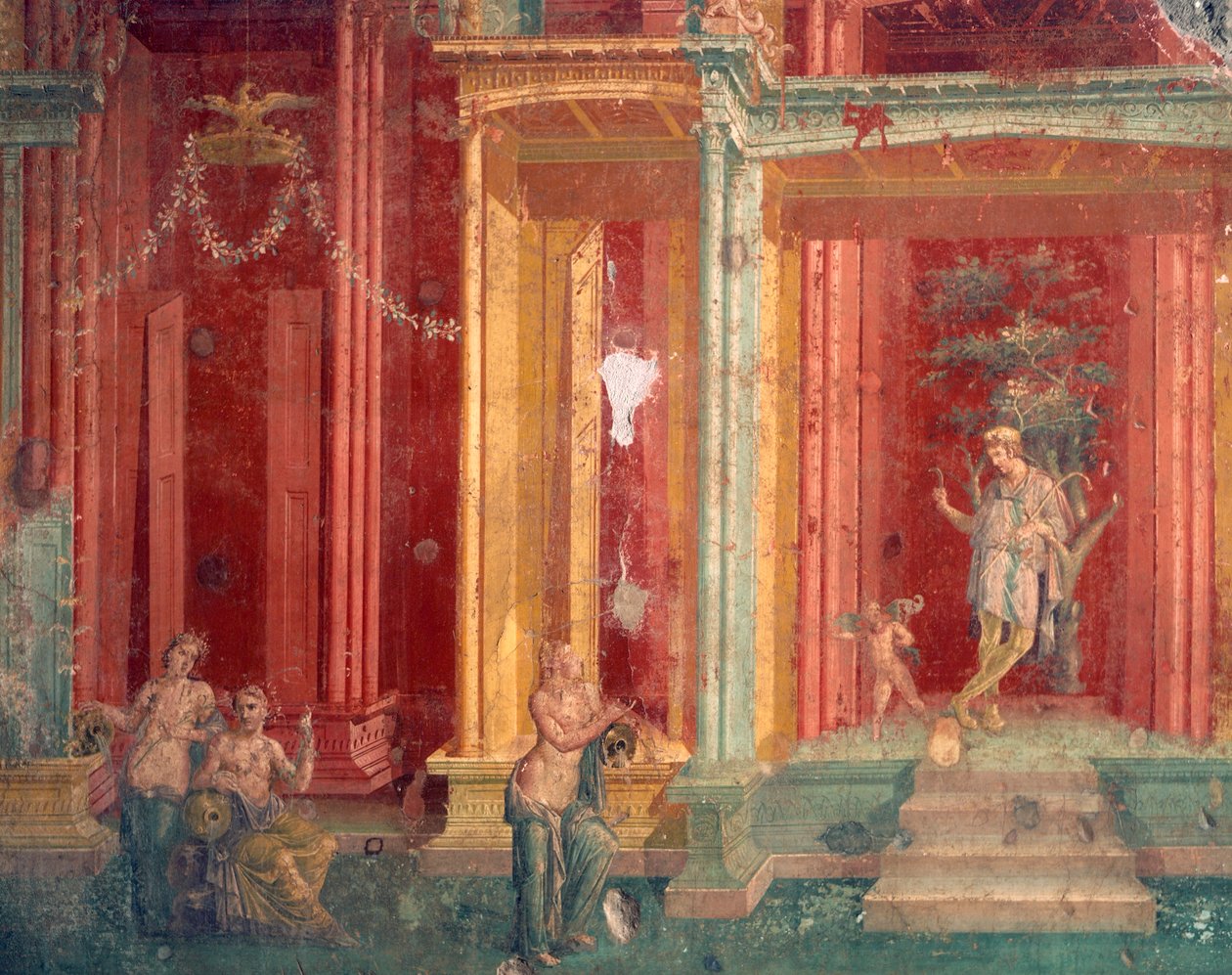 Italia, Provincia de Nápoles, Región Campania, Pompeya, Casa de Loreio Tiburtino, Fresco de Roman Roman