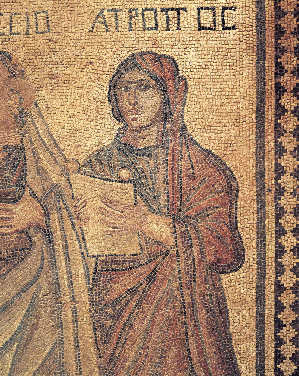 Mosaico que representa a una joven leyendo, La casa de Teseo, Villa Romana, Pafos, Chipre de Roman Roman