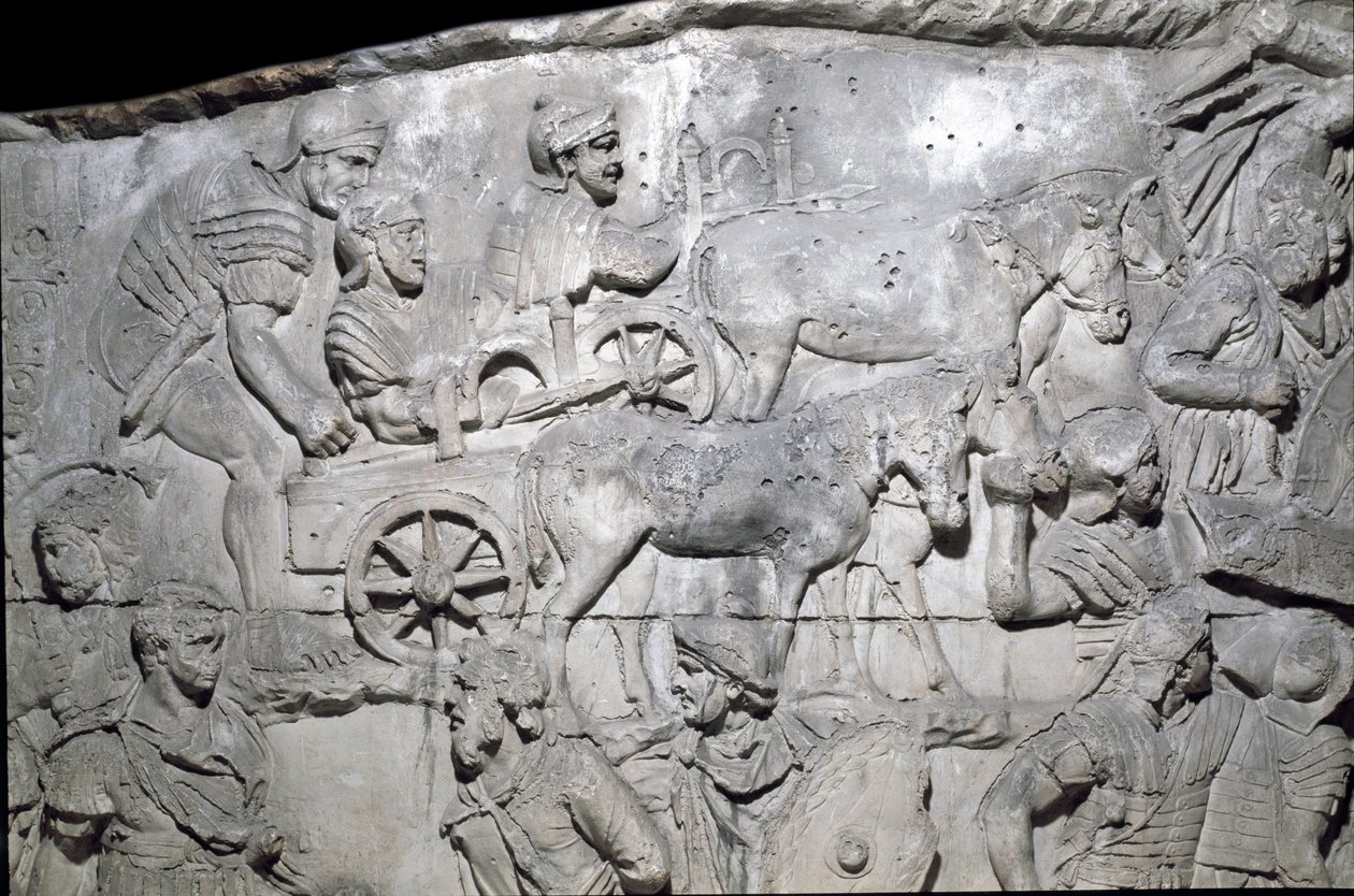 Arte romano: el ejército romano en marcha (detalle) de Roman Roman