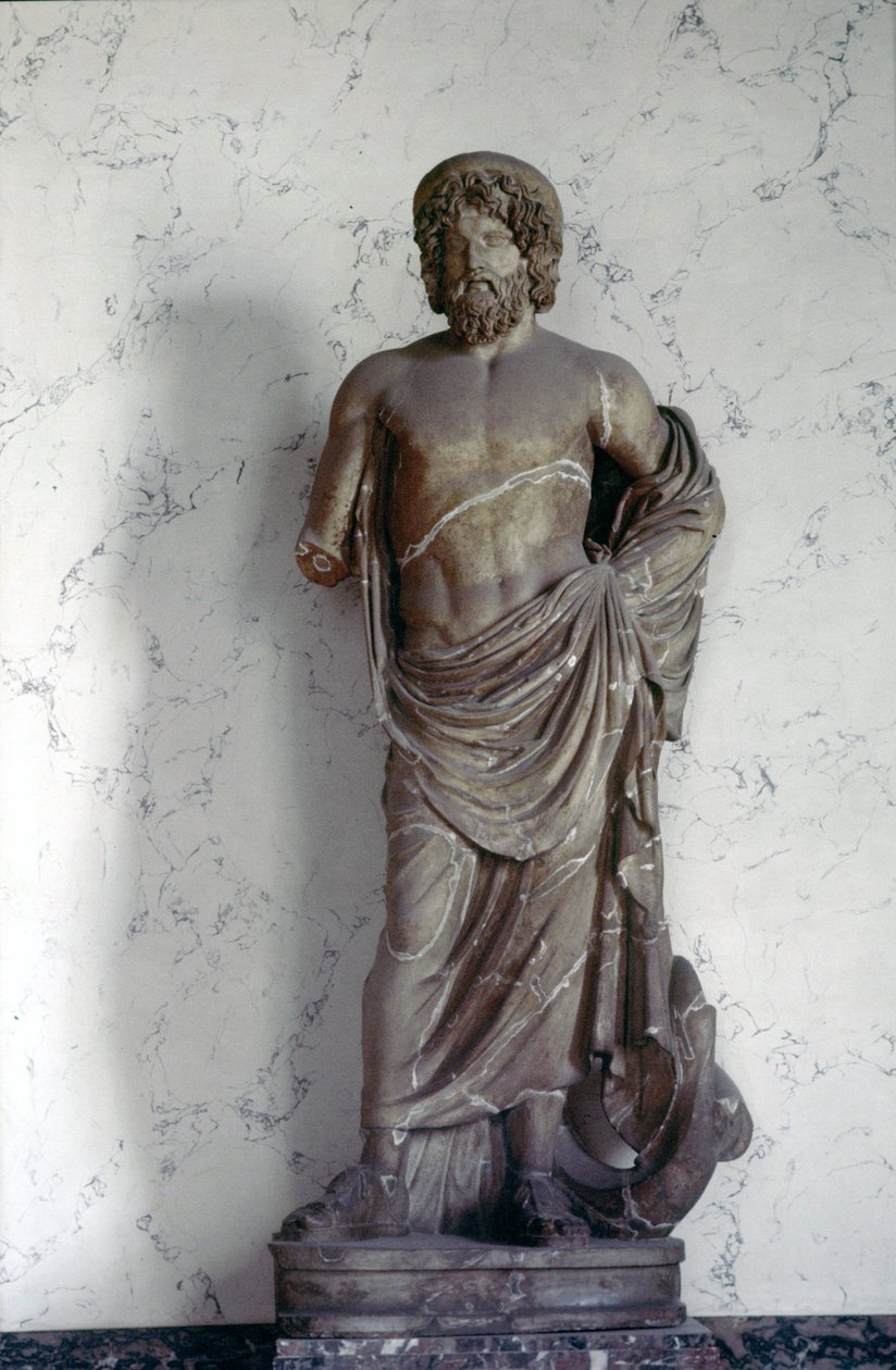 Estatua de Esculapio, dios de la medicina en la religión romana. Museo del Louvre, París de Roman Roman