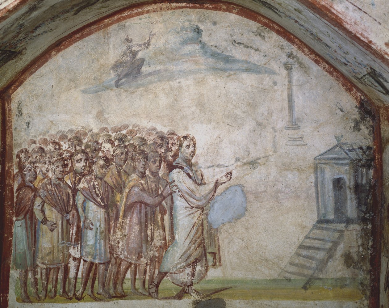 La resurrección de Lázaro, Catacumbas de Via Latina, Roma de Roman Roman