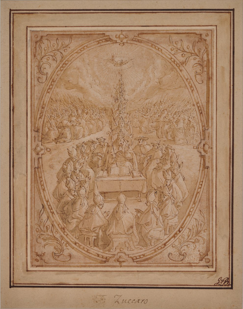 Una alegoría de la autoridad divina de la Iglesia de Roman School