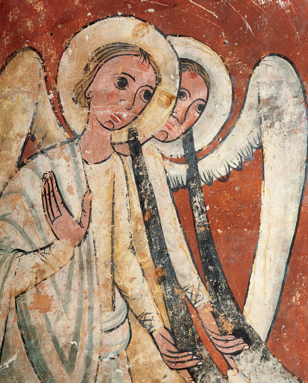Ángeles con grandes trompetas durante el Juicio Final de Romanesque