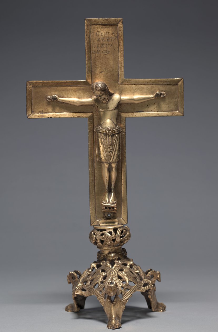 Cruz de altar con soporte, Hildesheim, Baja Sajonia, 1140-1150 de Romanesque