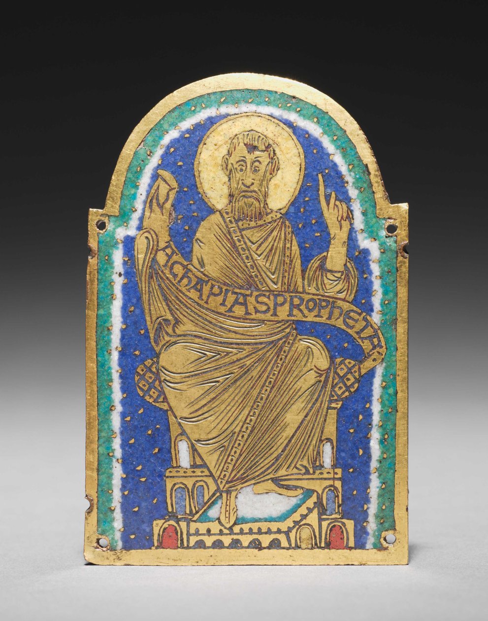 Placa: Profeta sentado de un relicario: Achapias de Romanesque
