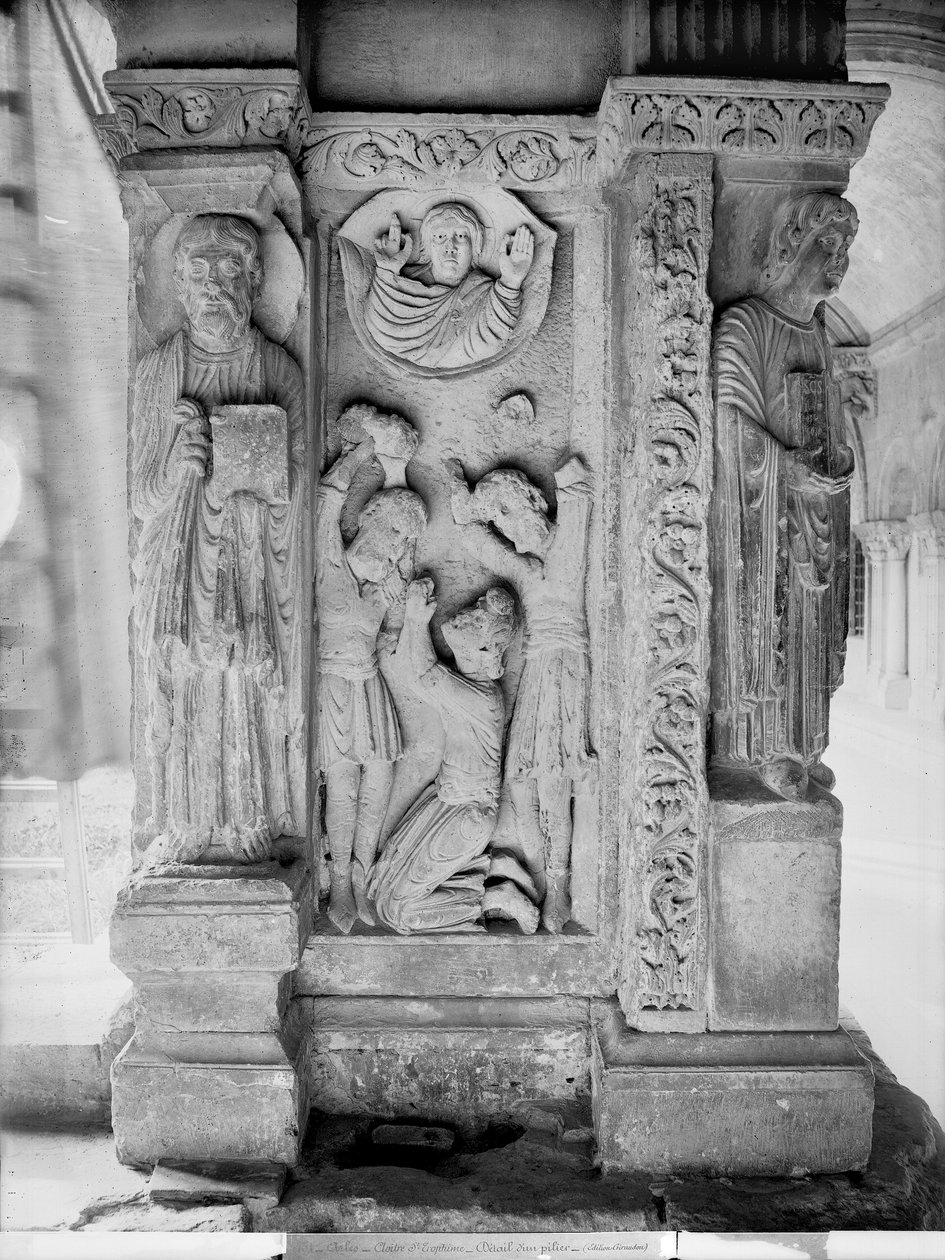 La lapidación de San Esteban, de un pilar en el claustro de Romanesque