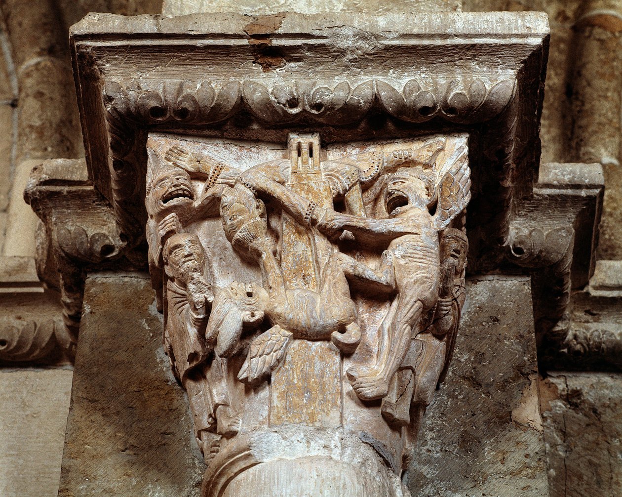 La visión de San Antonio de Padua (capitel tallado) de Romanesque